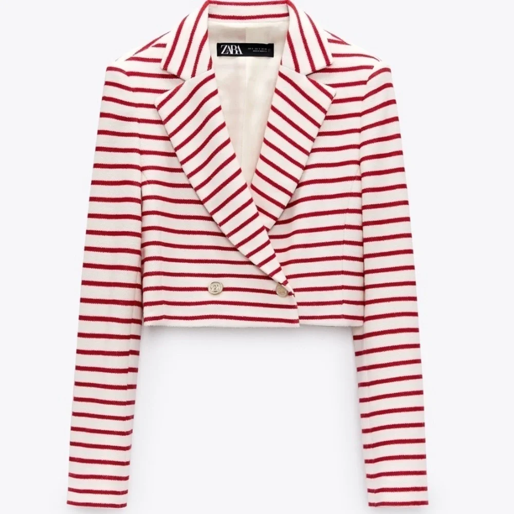 ZARA Cropped Striped Blazer